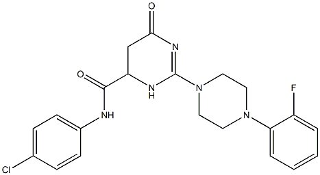 N-(4-CHLOROPHENYL)-2-(4-(2-FLUOROPHENYL)PIPERAZIN-1-YL)-6-OXO-3,4,5,6-TETRAHYDROPYRIMIDINE-4-CARBOXAMIDE Struktur