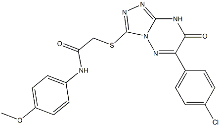 2-{[6-(4-CHLOROPHENYL)-7-OXO-7,8-DIHYDRO[1,2,4]TRIAZOLO[4,3-B][1,2,4]TRIAZIN-3-YL]THIO}-N-(4-METHOXYPHENYL)ACETAMIDE Struktur