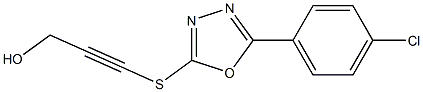 3-([5-(4-CHLOROPHENYL)-1,3,4-OXADIAZOL-2-YL]THIO)PROP-2-YN-1-OL Struktur