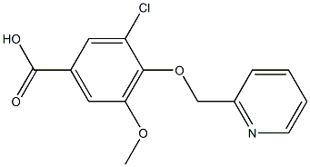 3-CHLORO-5-METHOXY-4-(PYRIDIN-2-YLMETHOXY)BENZOIC ACID Struktur