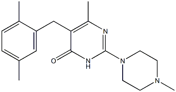 5-(2,5-DIMETHYLBENZYL)-6-METHYL-2-(4-METHYLPIPERAZIN-1-YL)PYRIMIDIN-4(3H)-ONE Struktur