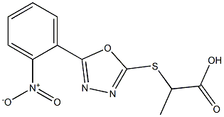 2-([5-(2-NITROPHENYL)-1,3,4-OXADIAZOL-2-YL]THIO)PROPANOIC ACID Struktur