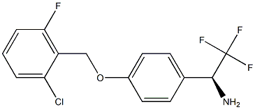 (1S)-1-(4-[(2-CHLORO-6-FLUOROPHENYL)METHOXY]PHENYL)-2,2,2-TRIFLUOROETHYLAMINE Struktur