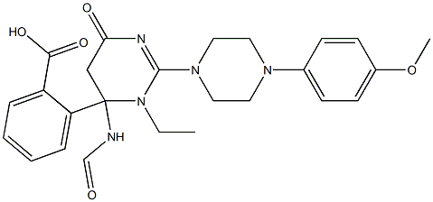 ETHYL 4-(2-(4-(4-METHOXYPHENYL)PIPERAZIN-1-YL)-6-OXO-3,4,5,6-TETRAHYDROPYRIMIDINE-4-CARBOXAMIDO)BENZOATE Struktur