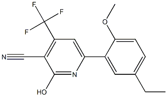 6-(5-ETHYL-2-METHOXYPHENYL)-4-(TRIFLUOROMETHYL)-2-HYDROXYPYRIDINE-3-CARBONITRILE Struktur