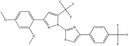 2-[3-(2,4-DIMETHOXYPHENYL)-5-(TRIFLUOROMETHYL)-1H-PYRAZOL-1-YL]-4-[4-(TRIFLUOROMETHYL)PHENYL]-1,3-THIAZOLE Struktur