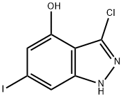 3-CHLORO-4-HYDROXY-6-IODOINDAZOLE Struktur