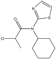 2-CHLORO-N-CYCLOHEXYL-N-1,3-THIAZOL-2-YLPROPANAMIDE Struktur