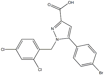 1-(2,4-DICHLOROBENZYL)-5-(4-BROMOPHENYL)-1H-PYRAZOLE-3-CARBOXYLIC ACID Struktur