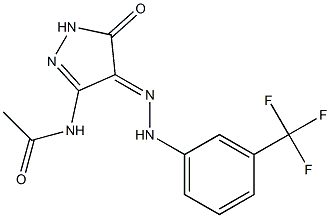 N-((4E)-5-OXO-4-{[3-(TRIFLUOROMETHYL)PHENYL]HYDRAZONO}-4,5-DIHYDRO-1H-PYRAZOL-3-YL)ACETAMIDE Struktur