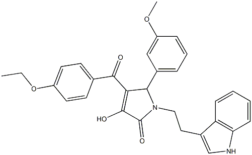 4-(4-ETHOXYBENZOYL)-3-HYDROXY-1-[2-(1H-INDOL-3-YL)ETHYL]-5-(3-METHOXYPHENYL)-1,5-DIHYDRO-2H-PYRROL-2-ONE Struktur