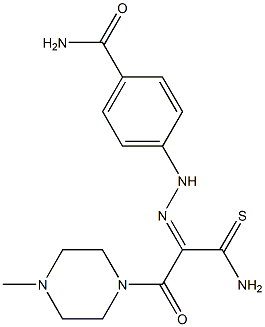 4-((2Z)-2-{2-AMINO-1-[(4-METHYLPIPERAZIN-1-YL)CARBONYL]-2-THIOXOETHYLIDENE}HYDRAZINO)BENZAMIDE Struktur