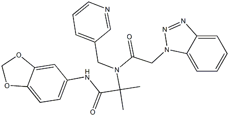 N-(1,3-BENZODIOXOL-5-YL)-2-[[2-(1H-1,2,3-BENZOTRIAZOL-1-YL)ACETYL](3-PYRIDINYLMETHYL)AMINO]-2-METHYLPROPANAMIDE Struktur