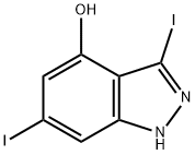 3,6-DIIODO-4-HYDROXYINDAZOLE Struktur