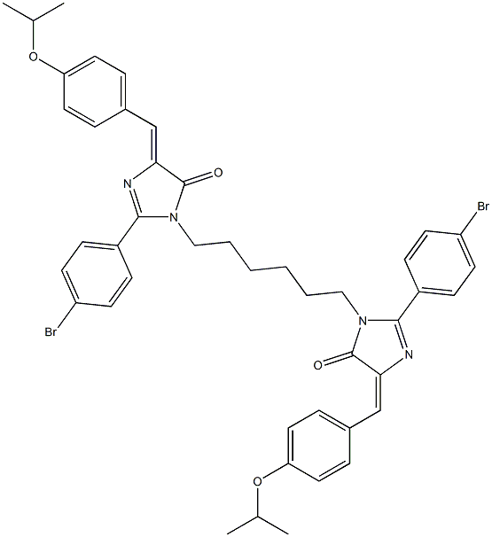 (Z)-2-(4-BROMOPHENYL)-1-(6-((E)-2-(4-BROMOPHENYL)-4-(4-ISOPROPOXYBENZYLIDENE)-5-OXO-4,5-DIHYDROIMIDAZOL-1-YL)HEXYL)-4-(4-ISOPROPOXYBENZYLIDENE)-1H-IMIDAZOL-5(4H)-ONE Struktur