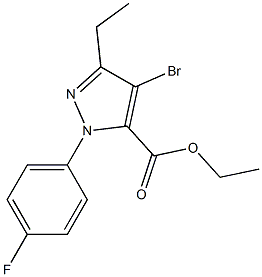 4-BROMO-3-ETHYL-1-(4-FLUOROPHENYL)-1H-PYRAZOLE-5-CARBOXYLIC ACID ETHYL ESTER Struktur