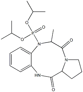 DIISOPROPYL (11-METHYL-1,2,3,3A,10,11-HEXAHYDRO-5H-5,10,12A-TRIAZABENZO[A]CYCLOPENTA[E]CYCLONONENE-4,12-DIONE-10-YL)PHOSPHONATE Struktur