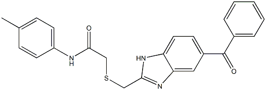 2-{[(5-BENZOYL-1H-BENZIMIDAZOL-2-YL)METHYL]SULFANYL}-N-(4-METHYLPHENYL)ACETAMIDE Struktur