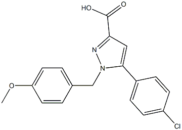 1-(4-METHOXYBENZYL)-5-(4-CHLOROPHENYL)-1H-PYRAZOLE-3-CARBOXYLIC ACID Struktur