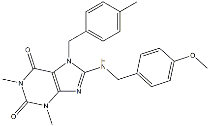 8-[(4-METHOXYBENZYL)AMINO]-1,3-DIMETHYL-7-(4-METHYLBENZYL)-3,7-DIHYDRO-1H-PURINE-2,6-DIONE Struktur