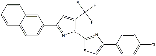 4-(4-CHLOROPHENYL)-2-[3-(2-NAPHTHYL)-5-(TRIFLUOROMETHYL)-1H-PYRAZOL-1-YL]-1,3-THIAZOLE Struktur