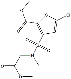 5-CHLORO-3-(METHOXYCARBONYLMETHYLMETHYLSULFAMOYL)THIOPHENE-2-CARBOXYLIC ACID METHYL ESTER Struktur