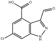 6-CHLORO-3-CARBOXALDEHYDE-(1H)INDAZOLE-4-CARBOXYLIC ACID Struktur