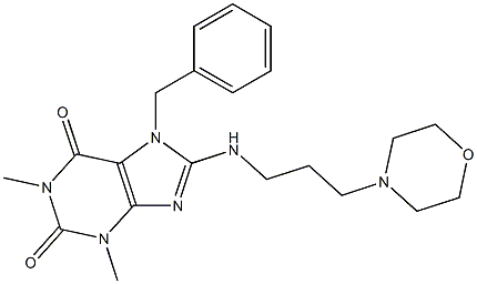 7-BENZYL-1,3-DIMETHYL-8-{[3-(4-MORPHOLINYL)PROPYL]AMINO}-3,7-DIHYDRO-1H-PURINE-2,6-DIONE Struktur