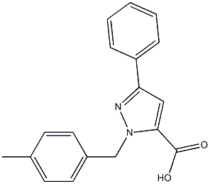 1-(4-METHYLBENZYL)-3-PHENYL-1H-PYRAZOLE-5-CARBOXYLIC ACID Struktur