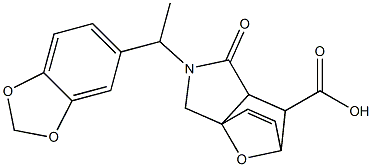 3-(1-BENZO[1,3]DIOXOL-5-YL-ETHYL)-4-OXO-10-OXA-3-AZA-TRICYCLO[5.2.1.0(1,5)]DEC-8-ENE-6-CARBOXYLIC ACID Struktur