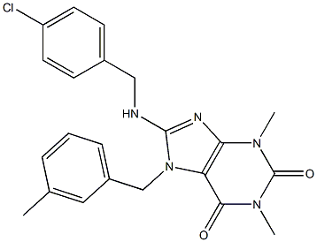 8-[(4-CHLOROBENZYL)AMINO]-1,3-DIMETHYL-7-(3-METHYLBENZYL)-3,7-DIHYDRO-1H-PURINE-2,6-DIONE Struktur