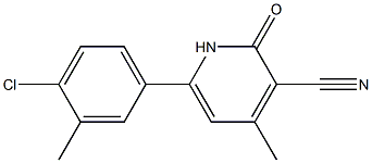 6-(4-CHLORO-3-METHYLPHENYL)-1,2-DIHYDRO-4-METHYL-2-OXOPYRIDINE-3-CARBONITRILE Struktur