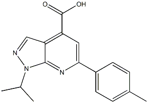 1-ISOPROPYL-6-(4-METHYLPHENYL)-1H-PYRAZOLO[3,4-B]PYRIDINE-4-CARBOXYLIC ACID Struktur