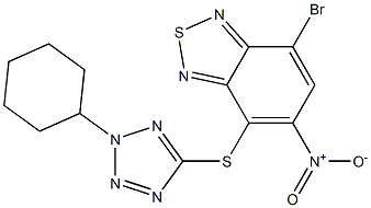 7-BROMO-4-[(2-CYCLOHEXYL-2H-TETRAZOL-5-YL)THIO]-5-NITRO-2,1,3-BENZOTHIADIAZOLE Struktur