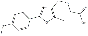 [2-(4-METHOXY-PHENYL)-5-METHYL-OXAZOL-4-YLMETHYLSULFANYL]-ACETIC ACID Struktur