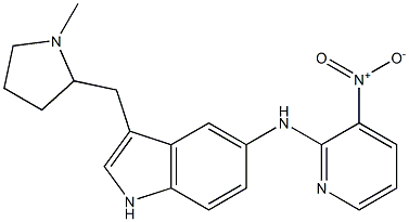 5-[(3-NITROPYRIDIN-2-YL)-AMINO]-3-[(1-METHYLPYRROLIDIN-2-YL)METHYL]-INDOLE Struktur