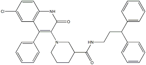 1-(6-CHLORO-2-OXO-4-PHENYL-1,2-DIHYDROQUINOLIN-3-YL)-N-(3,3-DIPHENYLPROPYL)PIPERIDINE-3-CARBOXAMIDE Struktur