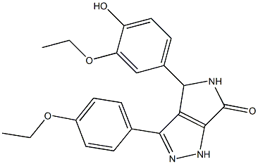 4-(3-ETHOXY-4-HYDROXYPHENYL)-3-(4-ETHOXYPHENYL)-4,5-DIHYDROPYRROLO[3,4-C]PYRAZOL-6(1H)-ONE Struktur