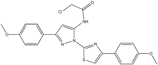 2-CHLORO-N-{3-(4-METHOXYPHENYL)-1-[4-(4-METHOXYPHENYL)-1,3-THIAZOL-2-YL]-1H-PYRAZOL-5-YL}ACETAMIDE Struktur