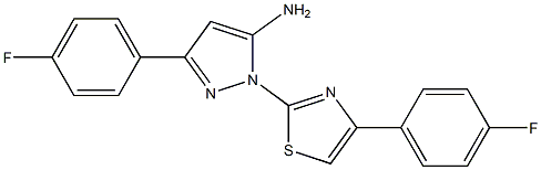 3-(4-FLUOROPHENYL)-1-[4-(4-FLUOROPHENYL)-1,3-THIAZOL-2-YL]-1H-PYRAZOL-5-AMINE Struktur