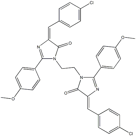 (E)-4-(4-CHLOROBENZYLIDENE)-1-(2-((Z)-4-(4-CHLOROBENZYLIDENE)-2-(4-METHOXYPHENYL)-5-OXO-4,5-DIHYDROIMIDAZOL-1-YL)ETHYL)-2-(4-METHOXYPHENYL)-1H-IMIDAZOL-5(4H)-ONE Struktur