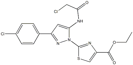 ETHYL 2-[5-[(CHLOROACETYL)AMINO]-3-(4-CHLOROPHENYL)-1H-PYRAZOL-1-YL]-1,3-THIAZOLE-4-CARBOXYLATE Struktur