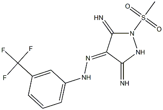 (4E)-3,5-DIIMINO-1-(METHYLSULFONYL)PYRAZOLIDIN-4-ONE [3-(TRIFLUOROMETHYL)PHENYL]HYDRAZONE Struktur