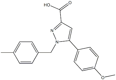 1-(4-METHYLBENZYL)-5-(4-METHOXYPHENYL)-1H-PYRAZOLE-3-CARBOXYLIC ACID Struktur