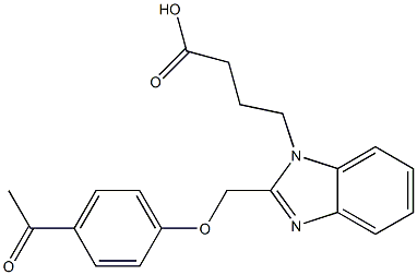 4-(2-[(4-ACETYLPHENOXY)METHYL]-1H-BENZIMIDAZOL-1-YL)BUTANOIC ACID Struktur