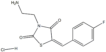 (5E)-3-(2-AMINOETHYL)-5-(4-FLUOROBENZYLIDENE)-1,3-THIAZOLIDINE-2,4-DIONE HYDROCHLORIDE Struktur