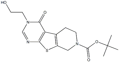 3-(2-HYDROXY-ETHYL)-4-OXO-3,5,6,8-TETRAHYDRO-4H-9-THIA-1,3,7-TRIAZA-FLUORENE-7-CARBOXYLIC ACID TERT BUTYL ESTER Struktur