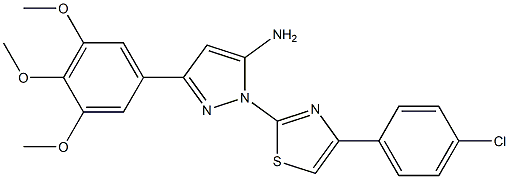 1-[4-(4-CHLOROPHENYL)-1,3-THIAZOL-2-YL]-3-(3,4,5-TRIMETHOXYPHENYL)-1H-PYRAZOL-5-AMINE Struktur