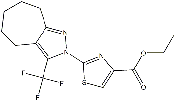 ETHYL 2-[3-(TRIFLUOROMETHYL)-5,6,7,8-TETRAHYDROCYCLOHEPTA[C]PYRAZOL-2(4H)-YL]-1,3-THIAZOLE-4-CARBOXYLATE Struktur