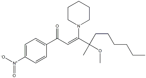 4-METHOXY-4-METHYL-1-(4-NITRO-PHENYL)-3-PIPERIDIN-1-YL-DEC-2-EN-1-ONE Struktur